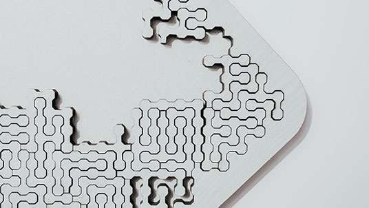 white jigsaw puzzle with pieces missing