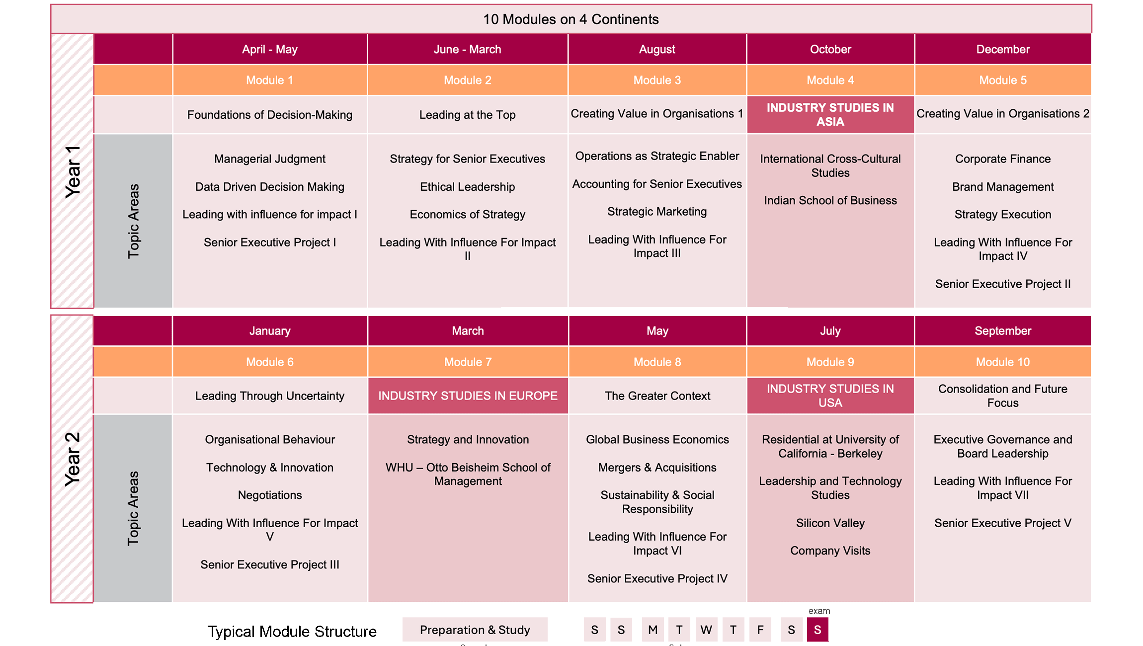 Senior Executive MBA - Course structure