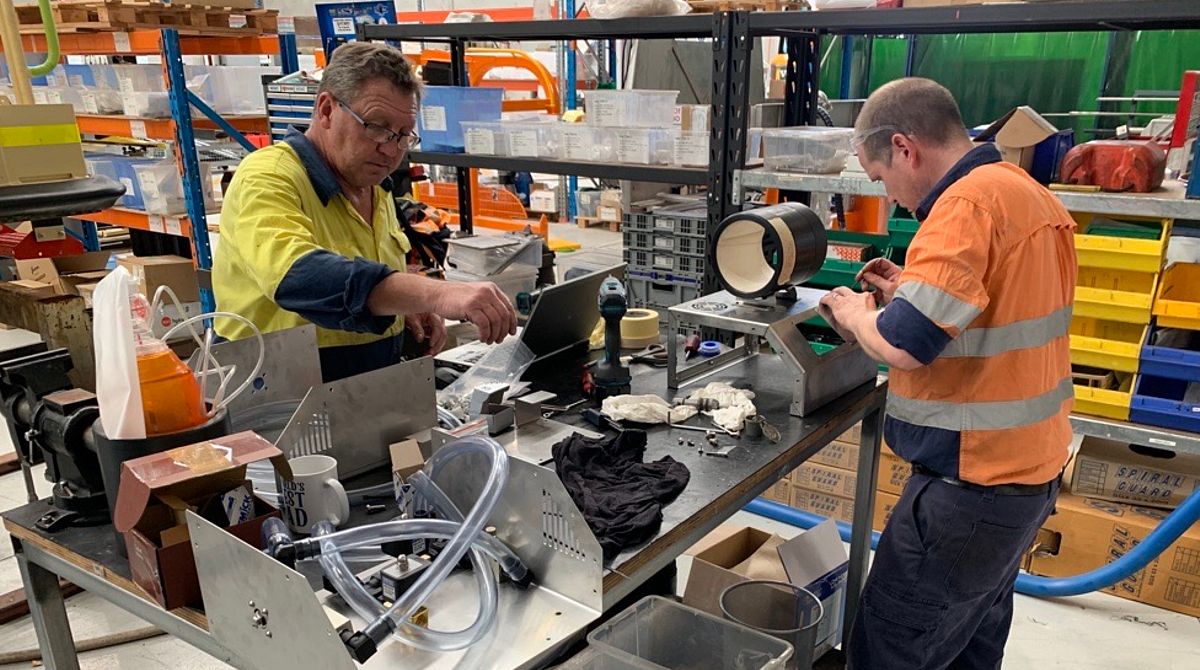 The OzVader team during early stage production