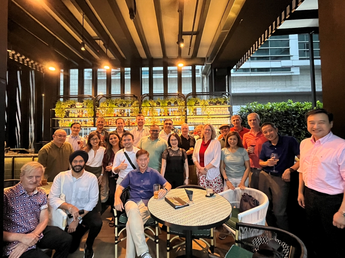 Tava in Singapore with alumni, July 2025