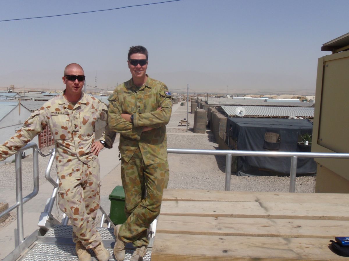 Michael Cahill and fellow MBS Alumni Simon O'Brien in Afghanistan 2011