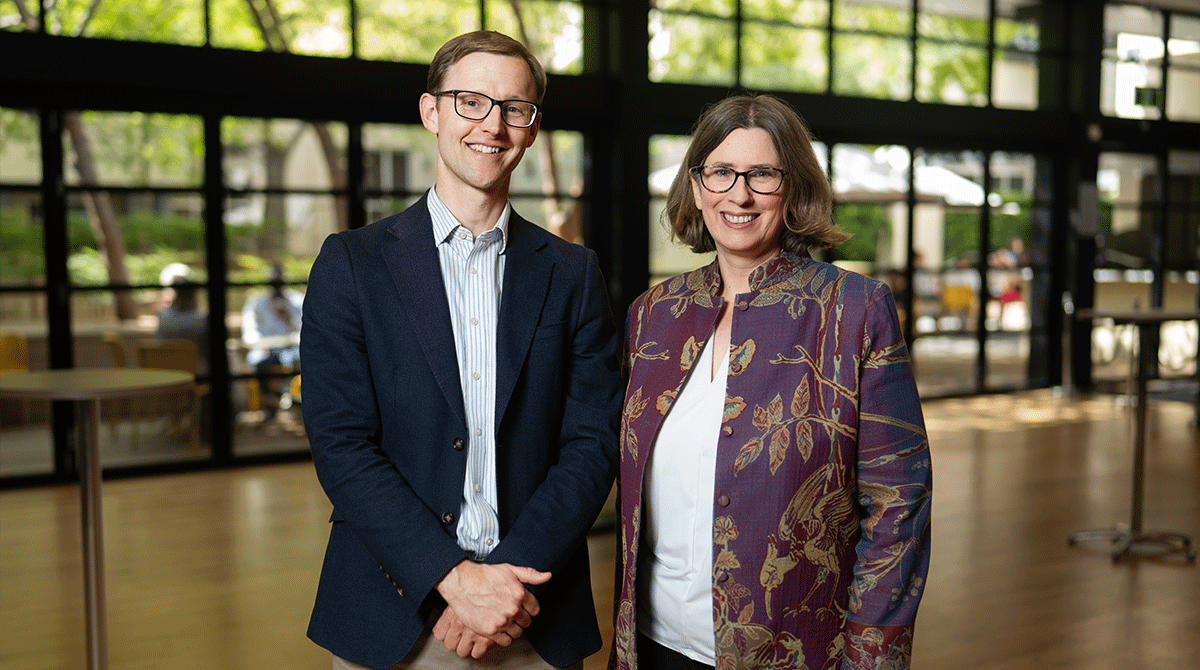 Melbourne Business School Dean Professor Jenny George and Professor Will Harvey