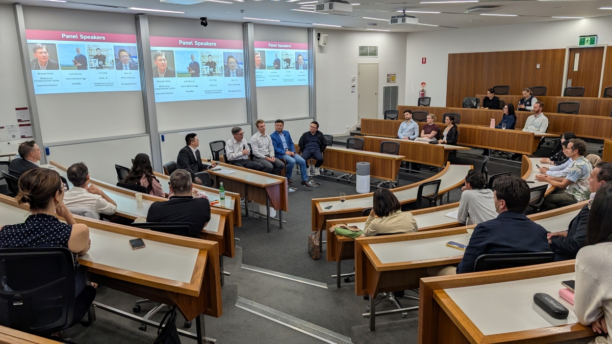 Entrepreneurship Chapter event_2026 03 18. Thank you to organisers Sunny Singh (MBA 2020), Priyanka Nadkarni (MBA 2014), Leo Leng (Master of Business Analytics 2014), Robert Lee (MBA 2025) and Rahul Sud (MBA 2025). 